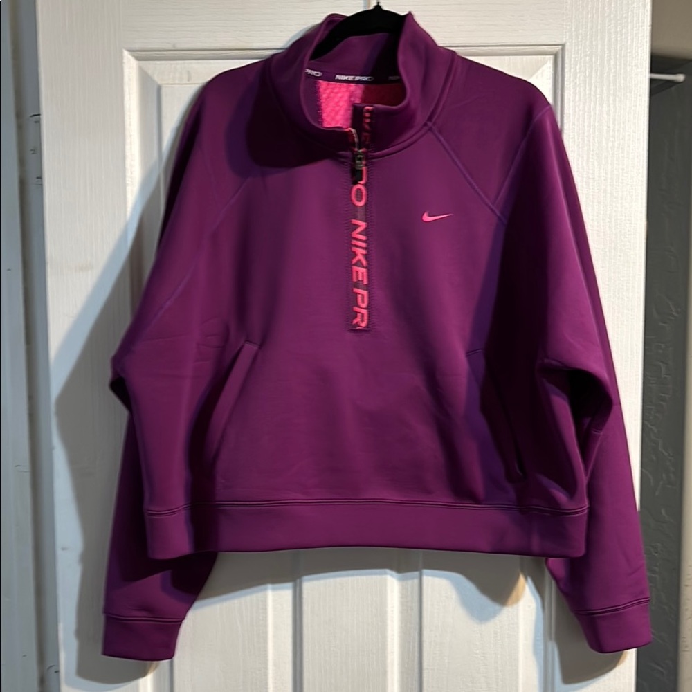 Nike Pro Purple Crop Pullover